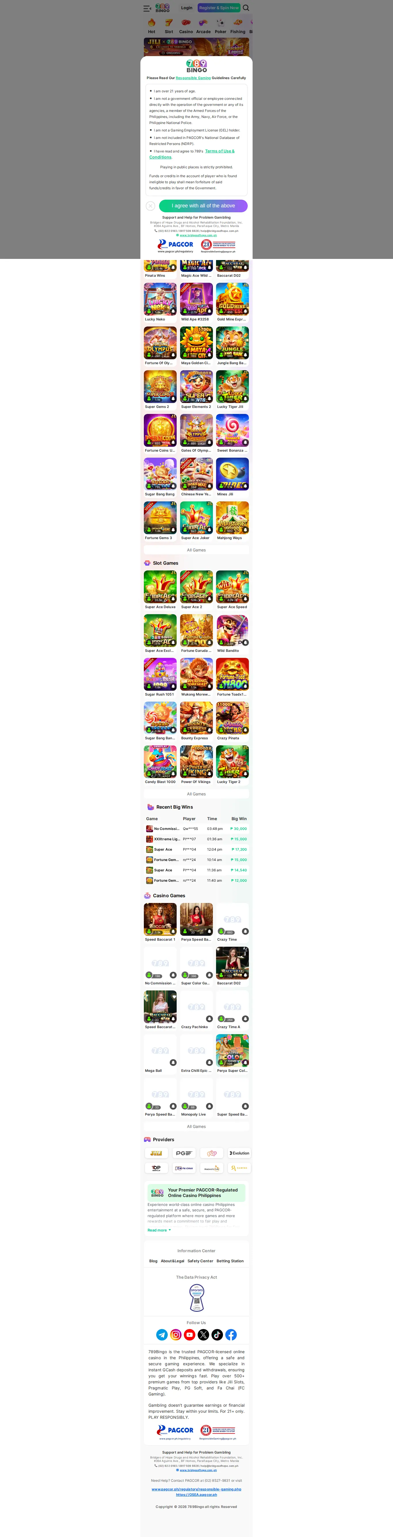 789Bingo website homepage on desktop, full page, captured Oct 24, 2026