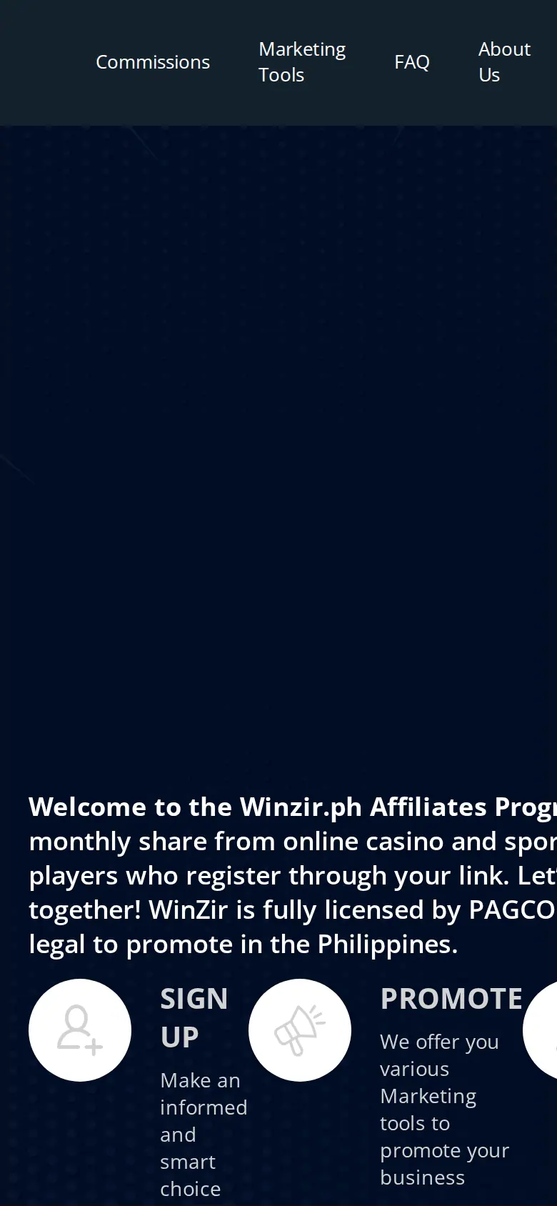 Website ng Affigates sa mobile, kinuha Okt 24, 2026