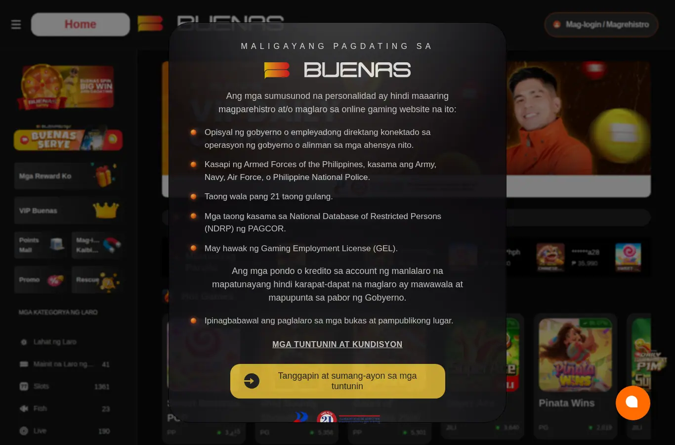 Buenas PH website homepage on desktop, full page, captured Oct 24, 2026
