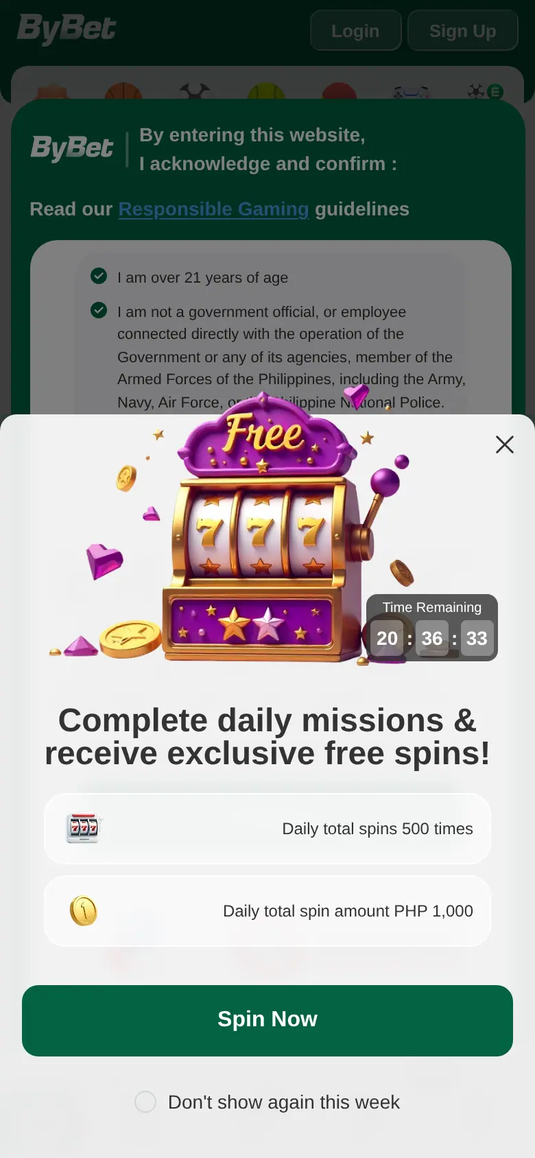 ByBet website on mobile, captured Oct 24, 2026