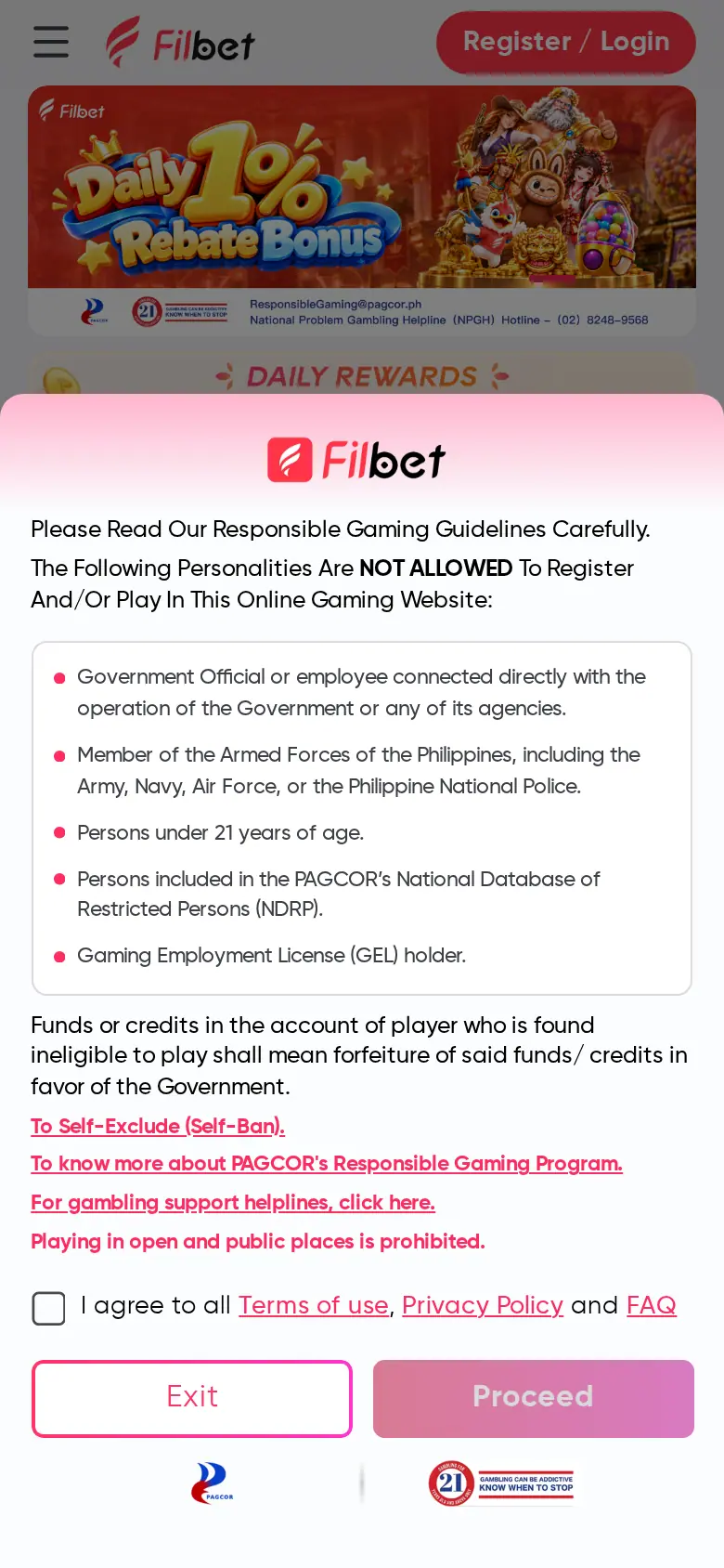 Filbet website on mobile, captured Oct 24, 2026