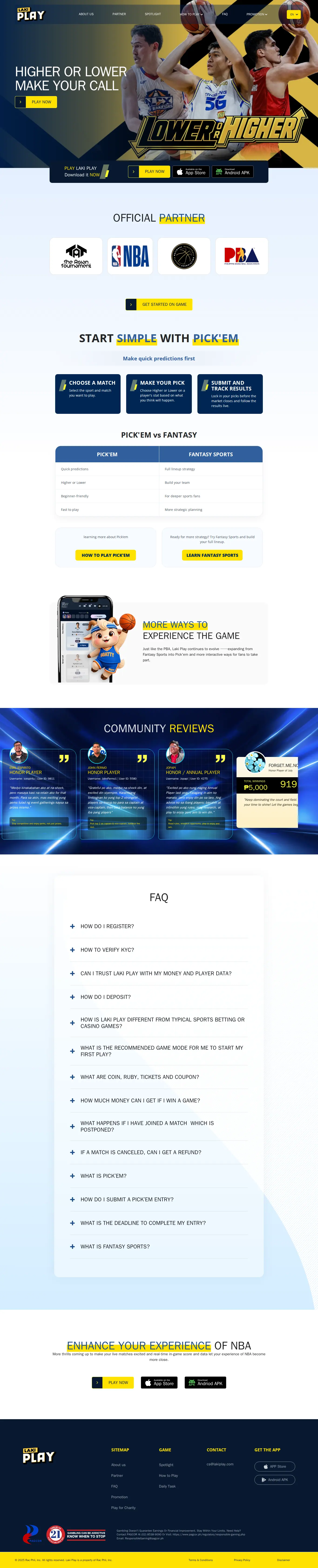 Homepage ng website ng Laki Play PH sa desktop, buong pahina, kinuha Okt 24, 2026