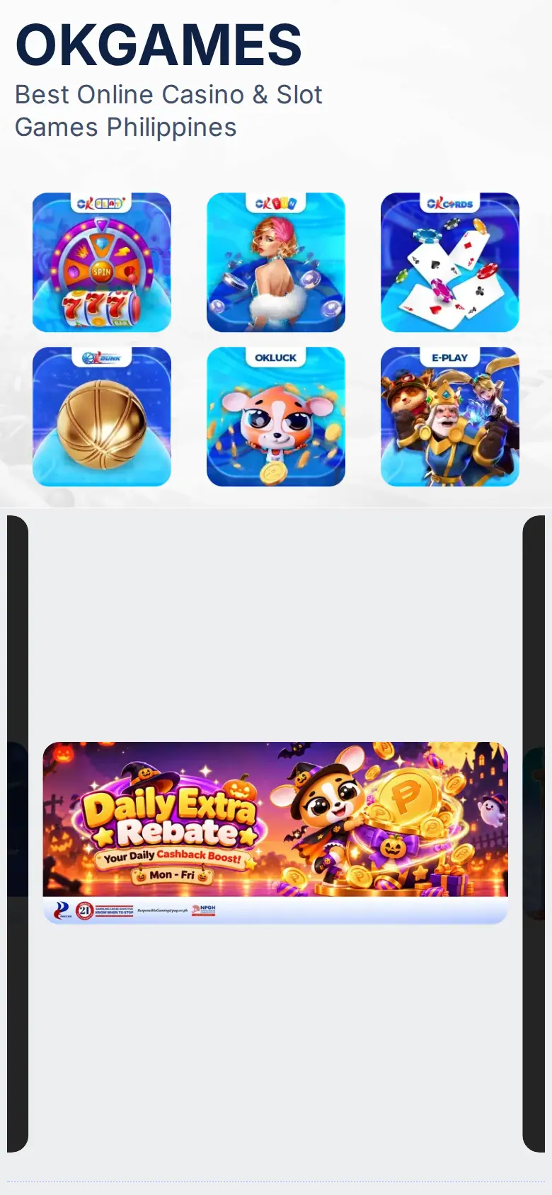 Website ng OKGames sa mobile, kinuha Okt 24, 2026