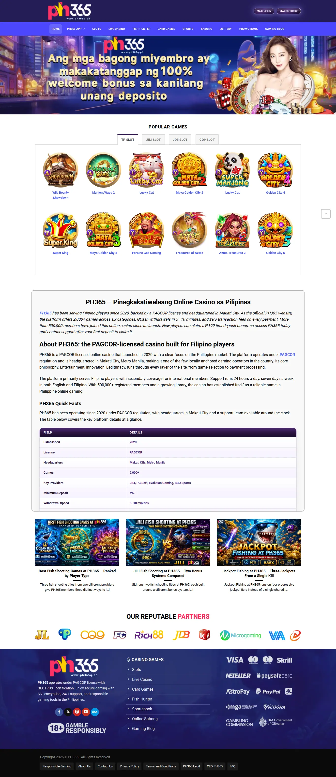 PH365 website homepage on desktop, full page, captured Oct 27, 2026