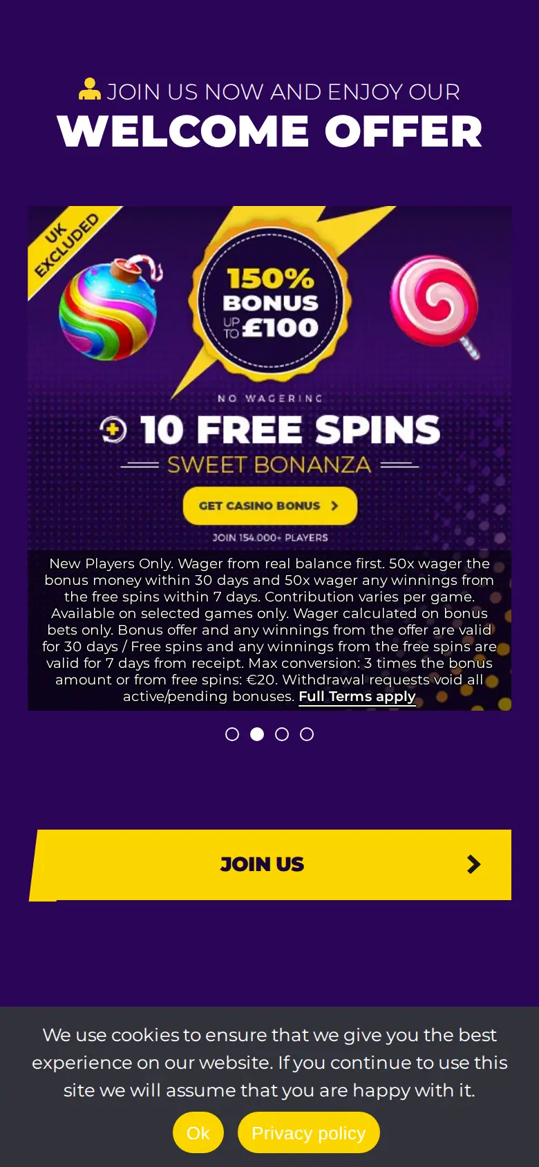 Power Slots website on mobile, captured Oct 27, 2026
