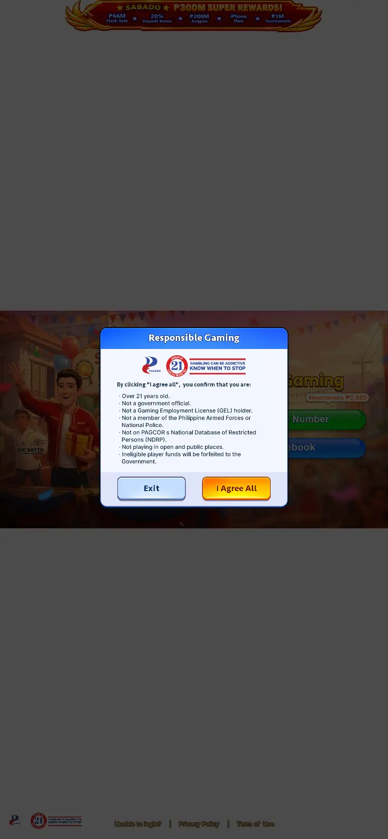 PT Gaming PH website on mobile, captured Oct 24, 2026