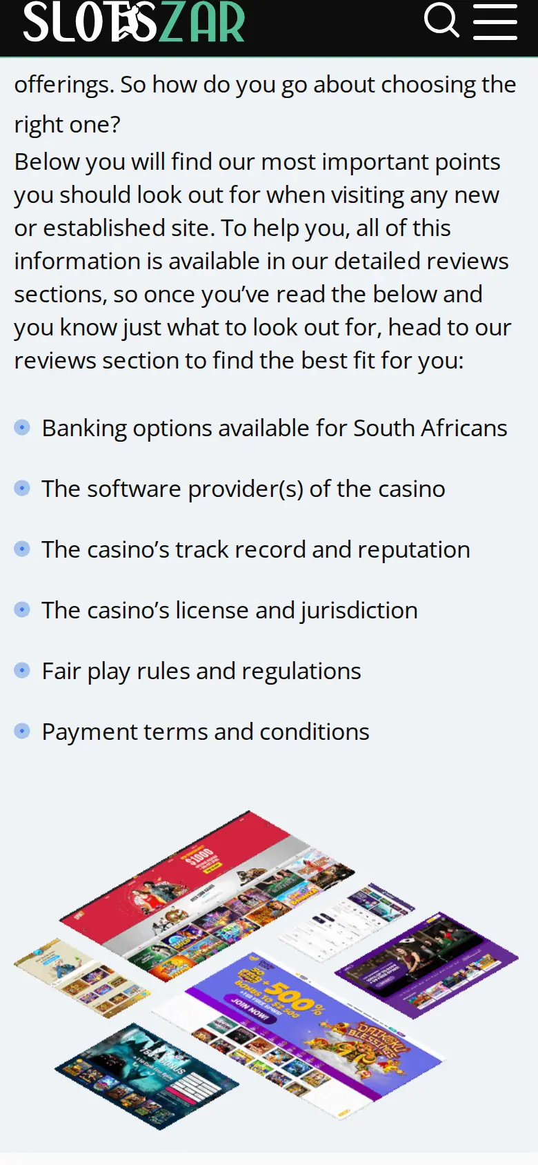Slots ZAR website on mobile, captured Oct 27, 2026